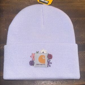Carhartt Kids' Light Purple Floral Beanie Hand stitched
